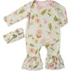 Everly Grey Babies'  Ruffle Romper & Head Wrap Set In Multi