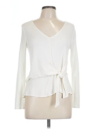 Pre-owned Everly Long Sleeve Blouse In White