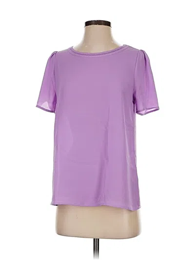 Pre-owned Everly Short Sleeve Top Purple Crew Neck Tops