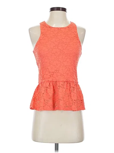 Pre-owned Everly Sleeveless Top Orange Halter Neckline Tops