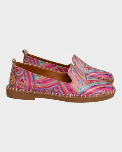 Everly Women's Frida Kaleidoscope Multi Leather Flats In Abstract