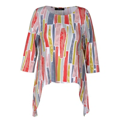 Eversassy Shark Bite Top In Coral Multi