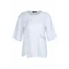 Eversassy Shimmer Tunic With Mesh In White In White
