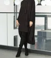 Eversassy Stitched Loop Detail Dress In Black
