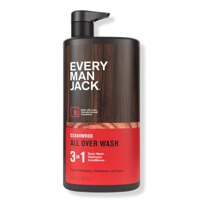 Every Man Jack Cedarwood Hydrating Men's 3-in-1 Body Wash And Shampoo & Conditioner