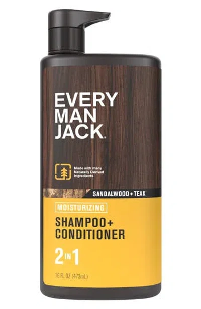 Every Man Jack Sandalwood Teak 2-in-1 Shampoo & Conditioner In Transparent