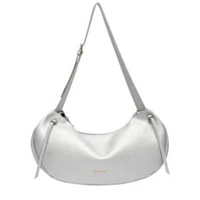 Every Other 12008 Tassel Slouch Shoulder Bag In Silver In Metallic