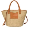 EVERY OTHER 12019 LARGE STRAW RATTAN TOTE BAG IN TAN