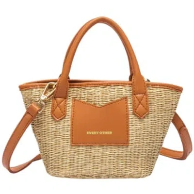 Every Other 12020 Small Straw Rattan Grab Bag In Tan In Brown