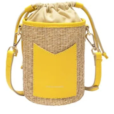 Every Other 12022 Straw Rattan Bucket Bag In Yellow