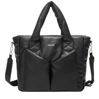 Every Other Bags Every Other Wide Twin Strap Pocketed Tote In Black