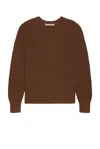Every Other Thursday Fisherman Knit Sweater In Brown