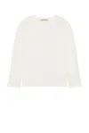 Every Other Thursday Long Sleeve Drape Tee In White