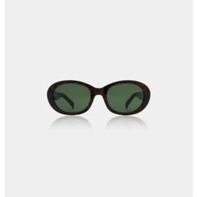 Every Thing We Wear A.kjæbede Anma Sunglasses Demi Tortoise Sunnies In Green