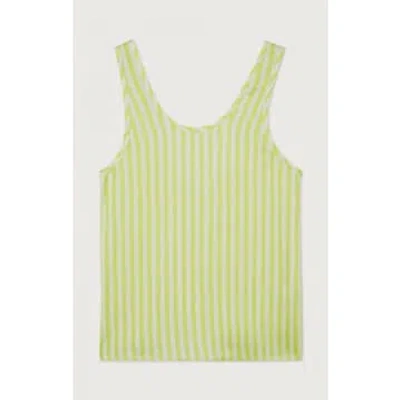 Every Thing We Wear American Vintage Shanning Blouse Top Fluorescent Lime Stripes In Green