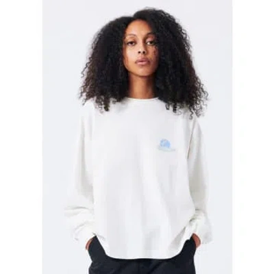 Every Thing We Wear Dr Denim Lily Lomgsleeve Off White Long Sleeve Top T-shirt Unisex Oversize In Blue