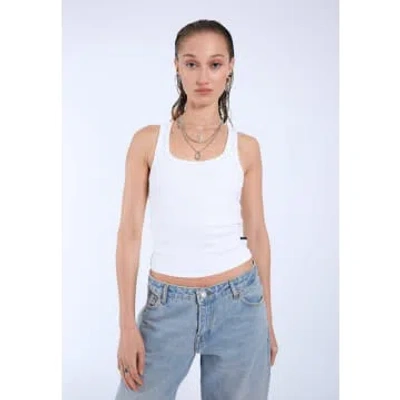 Every Thing We Wear Dr Denim Nyla Vest Top Ribbed Cotton In Grey