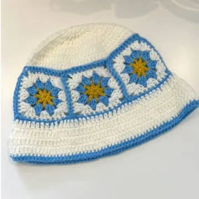 Every Thing We Wear Etww Crochet Summer Hat Blue White Yellow