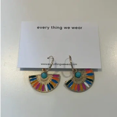 Every Thing We Wear Etww Enamel Multicolour Fan Drop Earrings Gold
