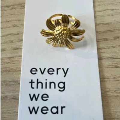 Every Thing We Wear Etww Gold Plated Sunflower Ring Adjustable One Size