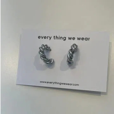 Every Thing We Wear Etww Twisted Silver Hoop Earrings In Metallic