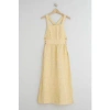 EVERY THING WE WEAR INDI & COLD BACKLESS SUNDRESS YELLOW WHITE GINGHAM CHECK ORGANIC COTTON