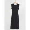 EVERY THING WE WEAR INDI & COLD BLACK LINEN MIDI DRESS LACE EDGING