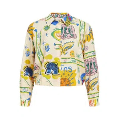 Every Thing We Wear Object Martha Long Sleeve Printed Shirt Sandshell Multi Colour