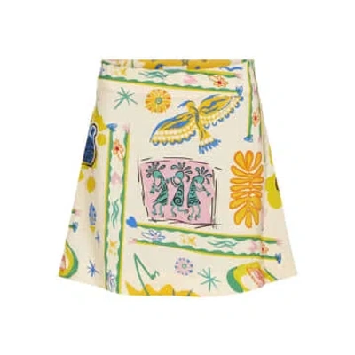 Every Thing We Wear Object Martha Short Mini Skirt Sandshell Multi Colour In Neutral