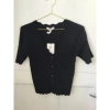 EVERY THING WE WEAR OBJECT TRIASK SHORT-SLEEVED KNIT CARDIGAN BLACK