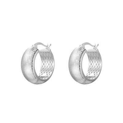 Every Wave Women's Disco - Textured Dome Sterling Silver Hoops