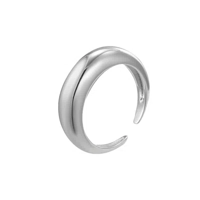 Every Wave Women's Forming - Slim Dome Sterling Silver Gold Ring - Silver In Yellow