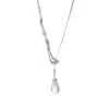 Every Wave Women's Silver / White Drizzle - Long Drop Quartz Pendant Necklace In Multi