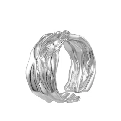 Every Wave Women's Tide -  Mega Foil Textured Sterling Silver Ring