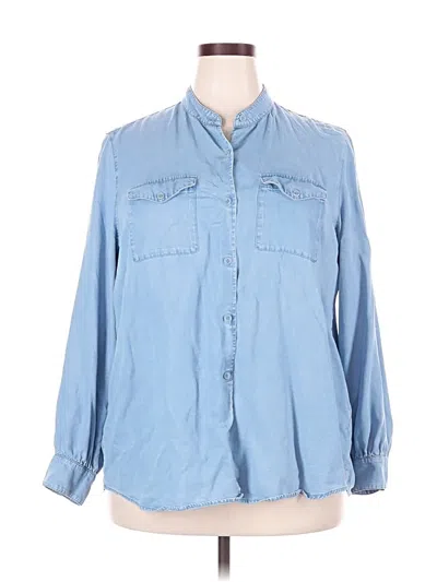 Pre-owned Everybody & Everyone Long Sleeve Button Down Shirt In Blue