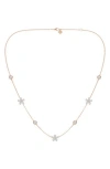Everyday By Hautecarat Flower Lab Grown Diamond Station Necklace In 14k Rose Gold