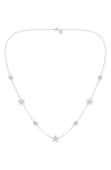 Everyday By Hautecarat Flower Lab Grown Diamond Station Necklace In 14k White Gold