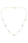 Everyday By Hautecarat Flower Lab Grown Diamond Station Necklace In 14k Yellow Gold