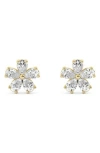 Everyday By Hautecarat Lab Grown Diamond Flower Stud Earrings In 14k Yellow Gold