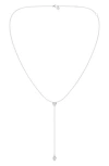 Everyday By Hautecarat Mixed Shape Diamond Lariat Y-necklace In 14k White Gold