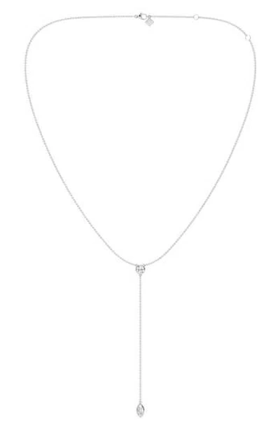 Everyday By Hautecarat Mixed Shape Diamond Lariat Y-necklace In Metallic