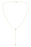 Everyday By Hautecarat Mixed Shape Diamond Lariat Y-necklace In Gold