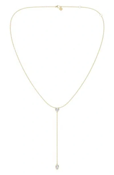Everyday By Hautecarat Mixed Shape Diamond Lariat Y-necklace In Gold
