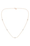 Everyday By Hautecarat Mixed Shape Diamond Station Necklace In Gold