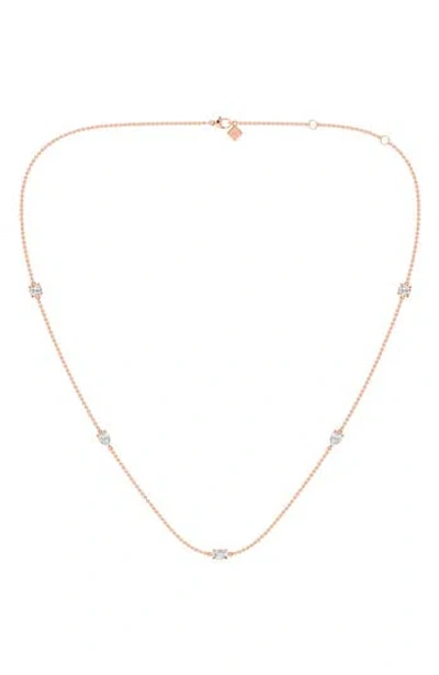 Everyday By Hautecarat Mixed Shape Diamond Station Necklace In Gold