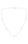 Everyday By Hautecarat Mixed Shape Diamond Station Necklace In Metallic