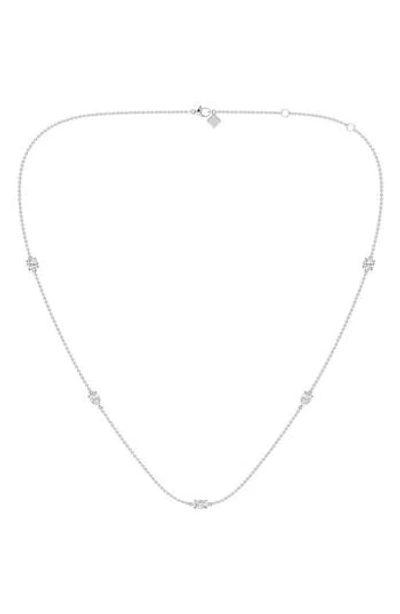 Everyday By Hautecarat Mixed Shape Diamond Station Necklace In Metallic