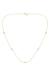 Everyday By Hautecarat Mixed Shape Diamond Station Necklace In 14k Yellow Gold