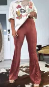 Everyday Chic Boutique Can't Relate Velvet Flare Pants In Cinnamon