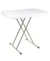 Everyday Home 30" Plastic Adjustable Folding Table In White